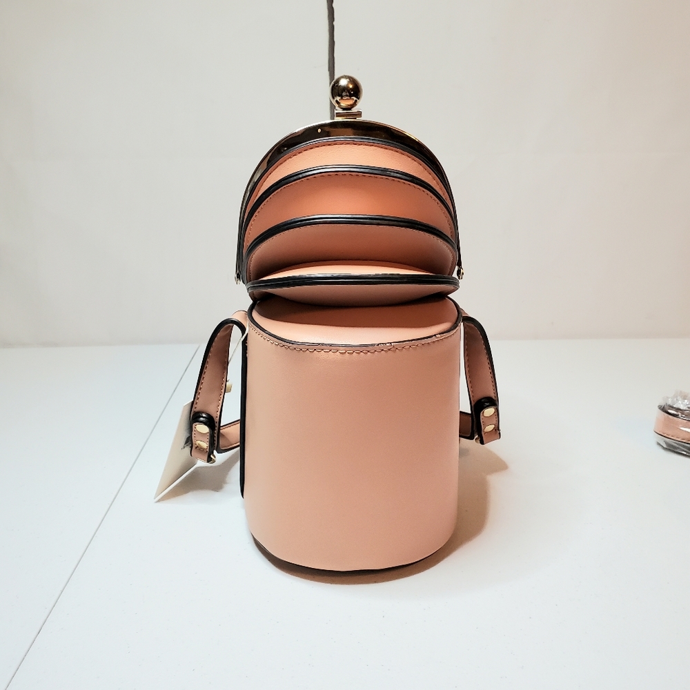 *SOLD* Isabelle Accordion Vegan Leather Bucket Bag - Picture 8 of 9
